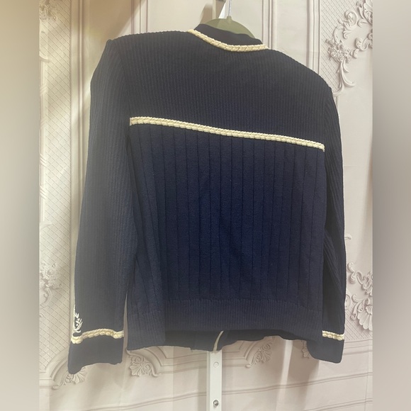 St. John Collection embroidered wool rayon sweater zip cardigan medium jacket - Picture 9 of 12